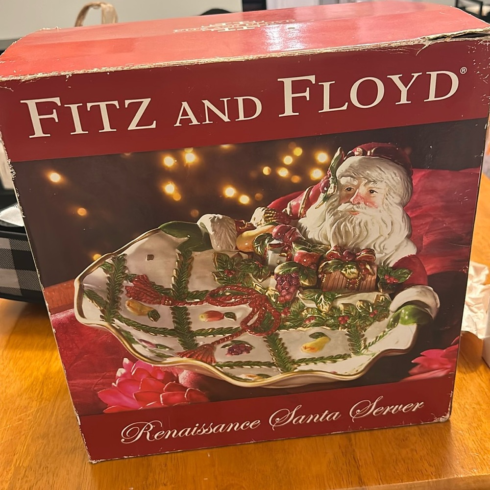 Fitz and Floyd Santa Serving Dish